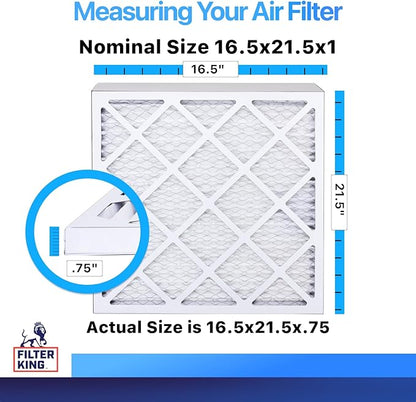 Filter King 16.5x21.5x1 Air Filter | 4-PACK | MERV 8 HVAC Pleated A/C Furnace