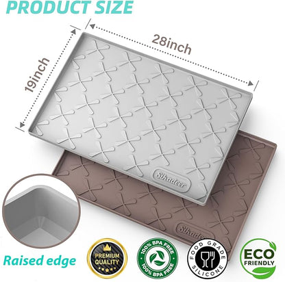 SIKADEER 28" x 19" Under Sink Mat Waterproof, Silicone Mat Kitchen Drawer Shelf