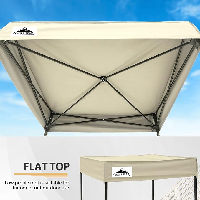 EAGLE PEAK Flex Compact 4x4 Pop-up Canopy Changing Room, Portable Privacy Dressing Room for Indoor Fashion Photoshoots, Camping, or Pool, Cream