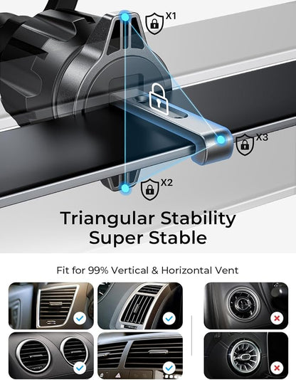 LISEN for MagSafe Car Mount,Car Accessories for Women Men [2025 Ultra] Magnetic Phone Holder for Car 360 Dashboard Vent Phone Mount for Car Organization iPhone 16 15 14 13 12 Pro Plus Mini,Red