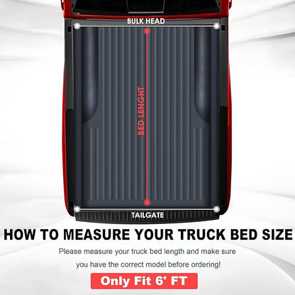 MOSTPLUS Tri-Fold Soft Truck Bed Tonneau Cover Compatible with 2004-2014 Chevy Chevrolet Colorado/GMC Canyon | 07-08 Isuzu I290 I370 6' FT Bed Fleetside On Top