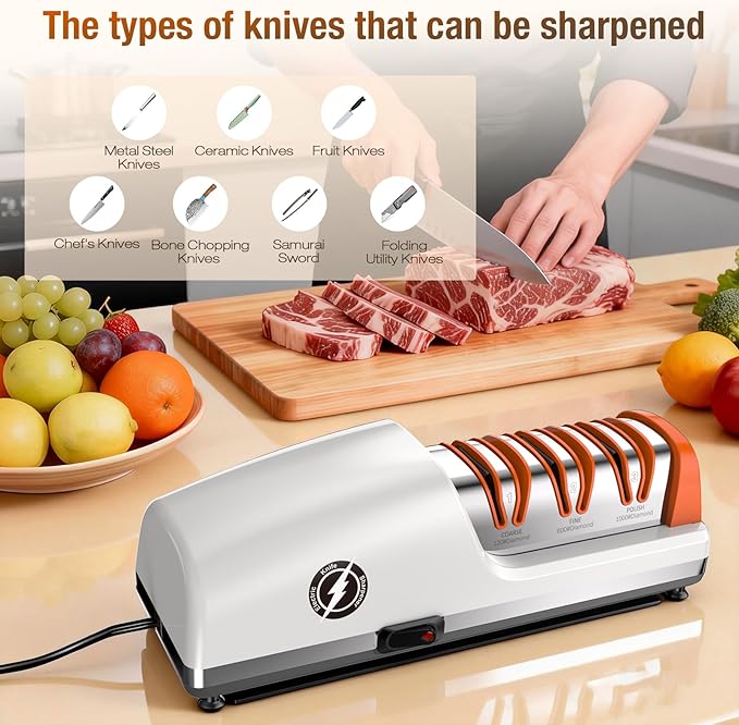 Replaceable Sharpener Electric Knife Sharpener, 3-Stage