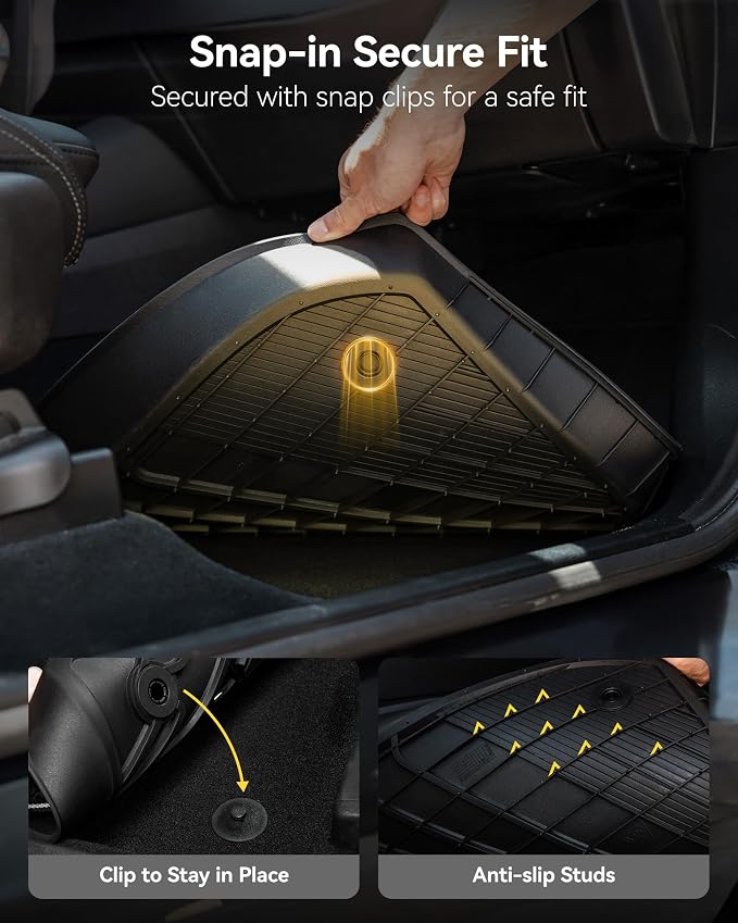 3W Floor Mats Fit for Honda CR-V 2017-2022 (Include Hybrid) TPE All Weather Custom Fit Floor Liner for Honda CRV 1st and 2nd Row Full Set Car Mats Black