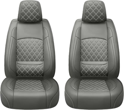 Car Seat Covers Compatible with Hyundai Venue 2020-2025 2026 - Waterproof & Breathable Luxury Leather All-Weather Seat Cushions Protectors, Airbag Compatible, Only 2 Front seat Covers (Gray)