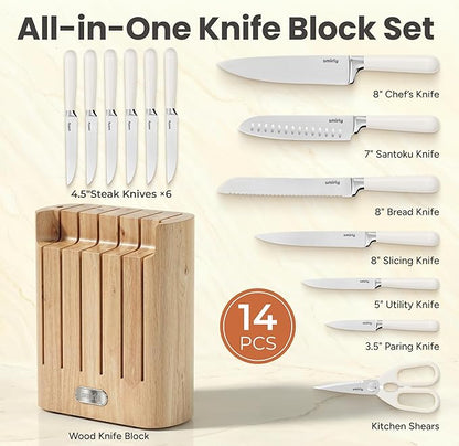 SMIRLY 14-Piece Kitchen Knife Set