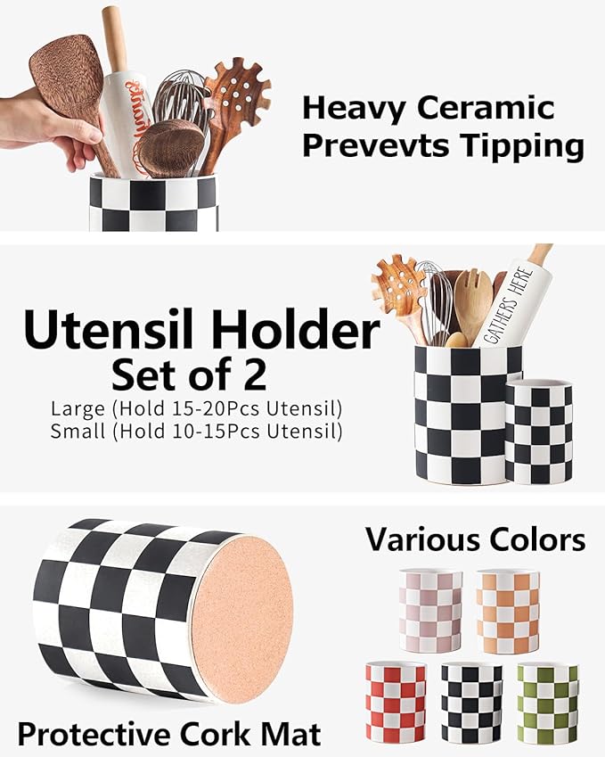 Checkered Kitchen Utensil Holder