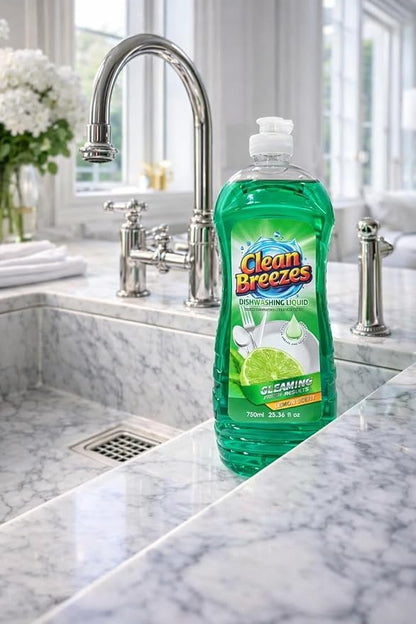 Dishwashing Liquid Dish Soap, 25 fl oz (Pack of 4) – Refreshing Lime Scent, Grease-Fighting Formula, Long-Lasting Dishwashing Soap, Dish Liquid, Dishwashing soap for sensitive skin