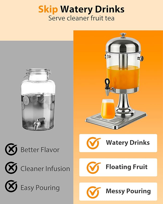 Beverage Dispenser with Stand, 2 Gallon Drink Dispenser