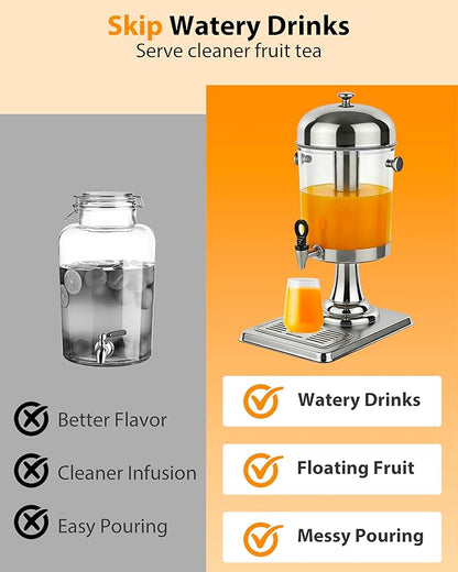 Beverage Dispenser with Stand, 2 Gallon Drink Dispenser