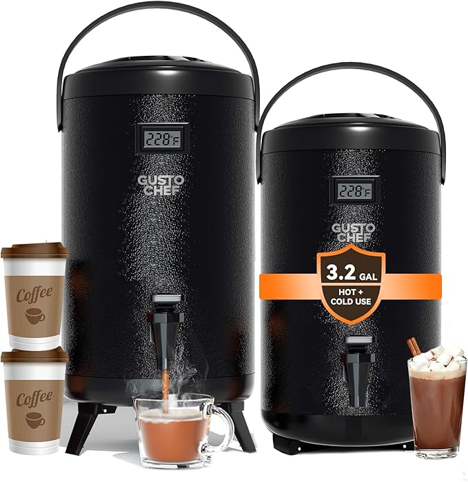 Insulated Beverage Dispenser 3 Gallon, Hot&Cold Drink Dispenser