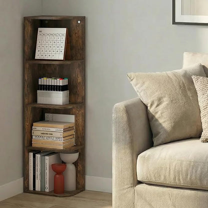 Furinno PASIR Book Shelf, 4-Tier Corner Bookshelf