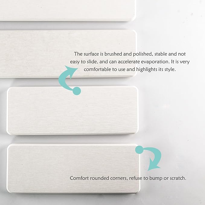 NiuYichee 2 Pcs Water Absorbing Stone Trays, Kitchen/Bathroom Sink Soap Dish
