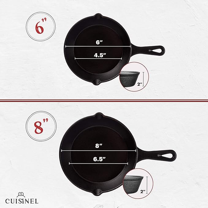 Cuisinel Cast Iron Skillets Set