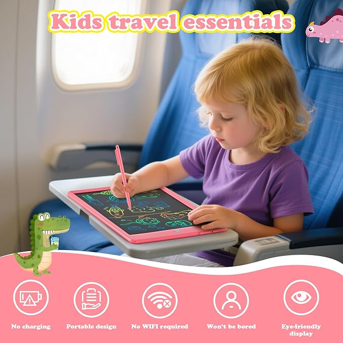 EooCoo Toys for Ages 3-6, Drawing Board 2 Pack, 10 Inch LCD Writing Tablet, Electronic Drawing Tablet, Girl/Boy Birthday Gift, Kids Toys, Drawing Pad Girls Gifts, Kids Travel Essential