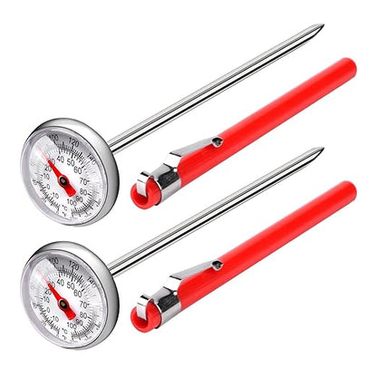 2 PCS Meat Thermometer for Grilling, Food Thermometer for Cooking, Milk, Meat Thermometers for Grilling Cooking, Kitchen Instant Read Thermometer, Pocket Thermometers Food Temperature Probe