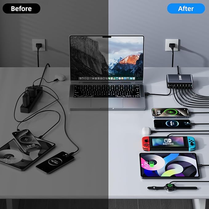 500W Fast Charging 8 Port USB C Charger Block