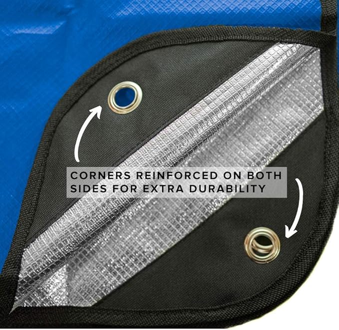 Arcturus Insulated Tarp | Reusable Heavy Duty Thermal Survival Blanket ??60 x 82 in, Reflects 90% Body Heat, Waterproof, Windproof, 3-Layer Design, Reinforced Grommets, Blue