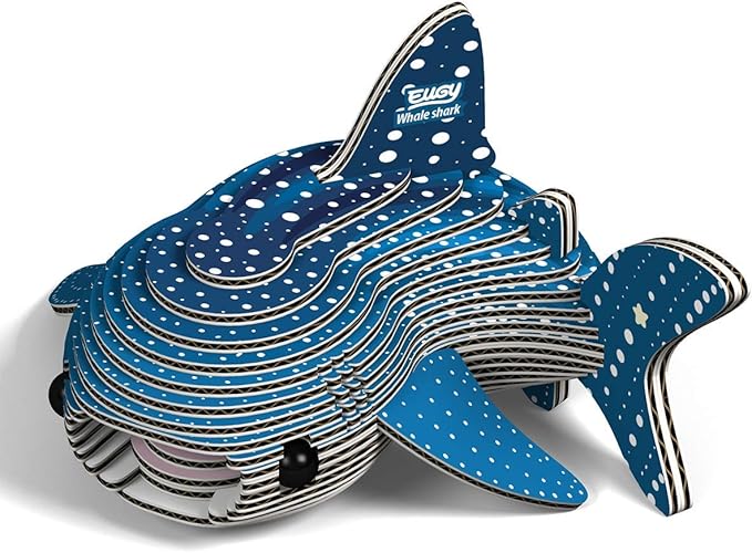 Eugy Whale Shark 3D Puzzle, 22 Piece Eco-Friendly Educational Toy Puzzles for Boys, Girls & Kids Ages 6+