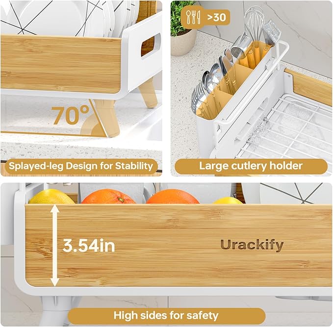 Urackify Dish Drying Rack for Kitchen Counter