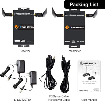 J-Tech Digital Wireless HDMI Extender 1080p up to 660 ft Extension, Transmitter