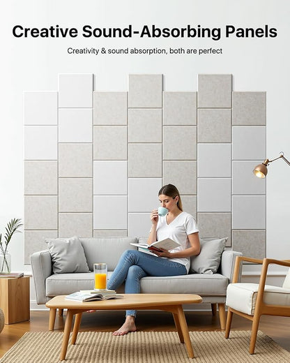 18 Pack Soundproof Wall Panels Self-Adhesive, Square Sound Proof Foam Panels