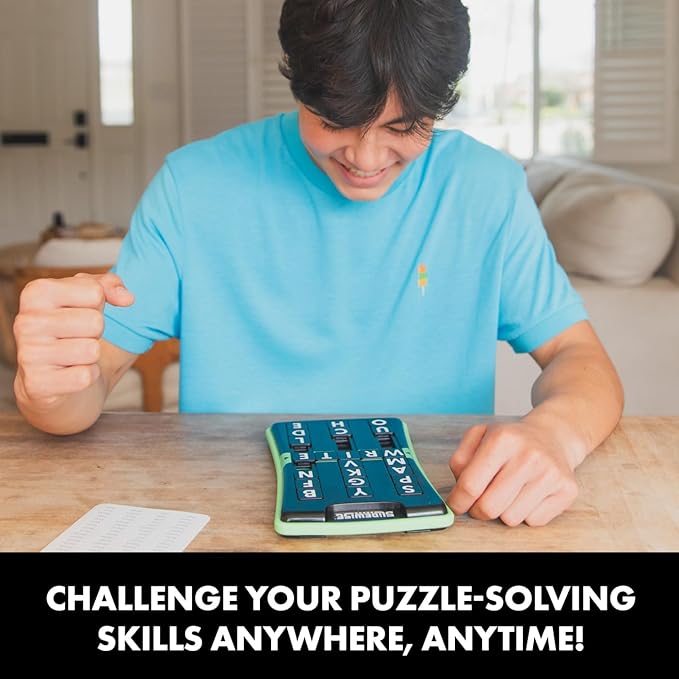 Educational Insights Slidewise™ - Word Game for Kids, Teens & Adults, Handheld Brain Teaser Challenge, Letter Slide Puzzles, Portable Travel Toys, Challenging Logic Games & Gifts for Ages 8+