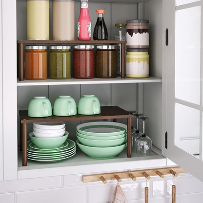 VERTORGAN Cabinet Organizer Shelf, Kitchen Counter Shelves, Bamboo Spice Rack