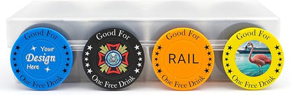 100 Custom Poker Chips，Add Your Logo or Text on a Chip,Good for Beer Token or Drink Token in Bar