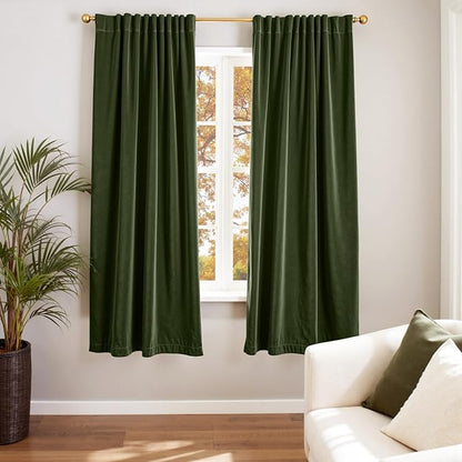 Lazzzy Velvet Blackout Curtains Thermal Insulated Room Window Drapes Super Soft