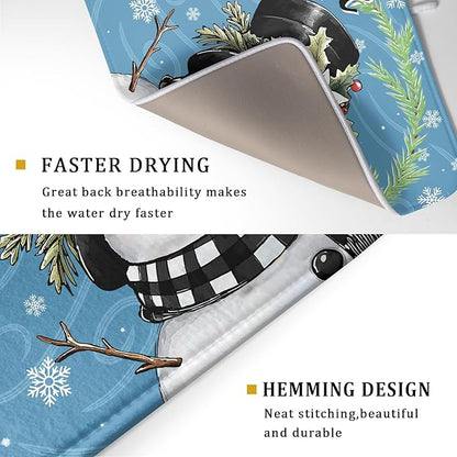 Christmas Snowman Dish Drying Mat