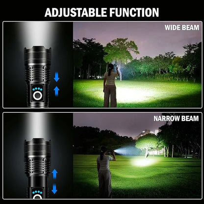 Led Flashlights High Lumens Rechargeable 2 Pack, 99000 Lumen Super Bright Fashlight with 5000ɱAh ?attery, Waterproof Powerful Flash Light Multifunctional Flashlights for Home Camping Hiking