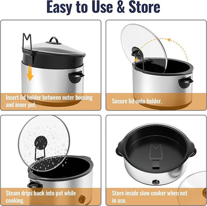 NiHome Slow Cooker Lid Holder Fit