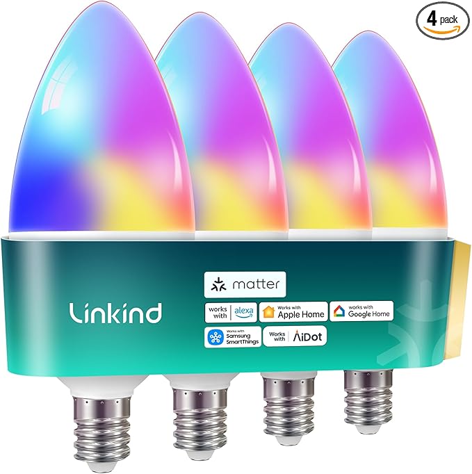 Linkind Matter Smart Bulbs, E12 Led Bulb Works