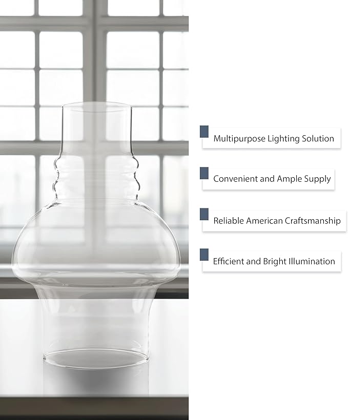 Light of Mine: 3" X 7" Oil Lamp Replacement Hooded Chimney - Clear Smooth Top Borosilicate Chimney (3" x 7")