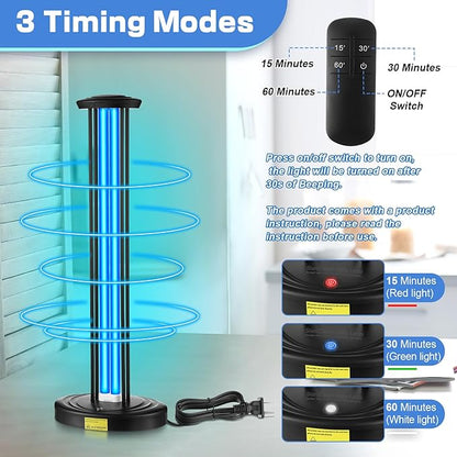 Qualirey 100W UV Light Sanitizer, Ozone Free, Safe