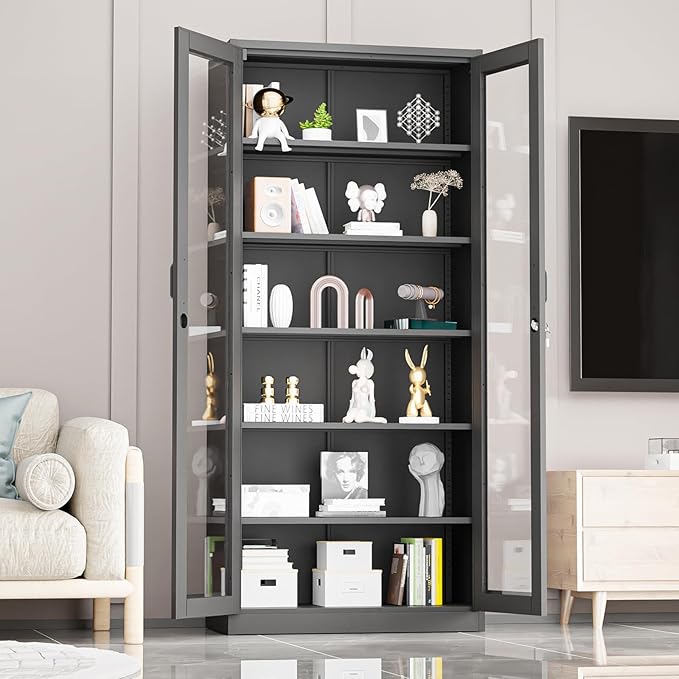 VINGLI Lockable Display Cabinet