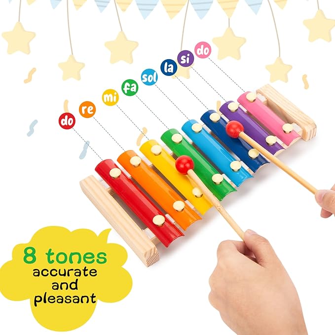 MCPINKY Xylophone for Kids, Xylophone Musical Toy with Child Safe Mallets Educational Musical Instruments Toy for Toddlers