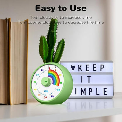 Visual Timer for Kids, 60-Minute Countdown Timer for Classroom Office Kitchen