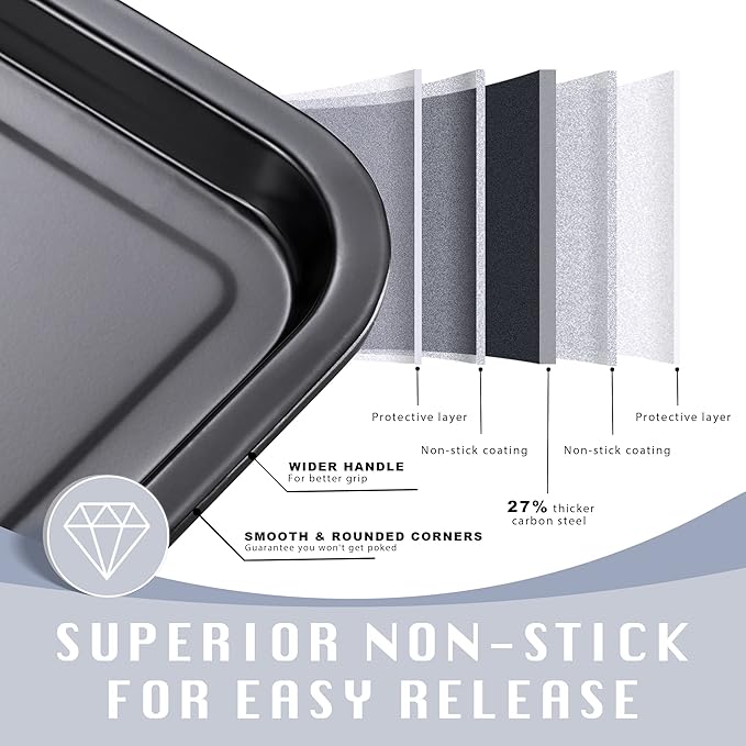 HONGBAKE 2 Pack Quarter Sheet Pan