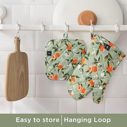 BONTHEE Oven Gloves Heat Resistant Potholder Set Oven Gloves
