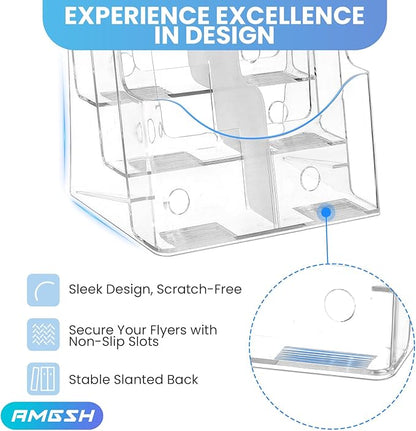 AMGSH 2 Pack 3 Tier Brochure Holder 8.5” x 11”
