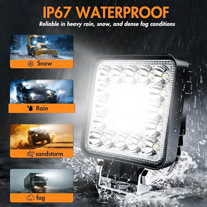 LED Off Road Lights, 4 Inch 123W LED Work Lights, 12V 24V 10000lm LED Tractor Lights for Truck Car Motorcycle Boat RV SUV UTV ATV Snowplow (20PCS)