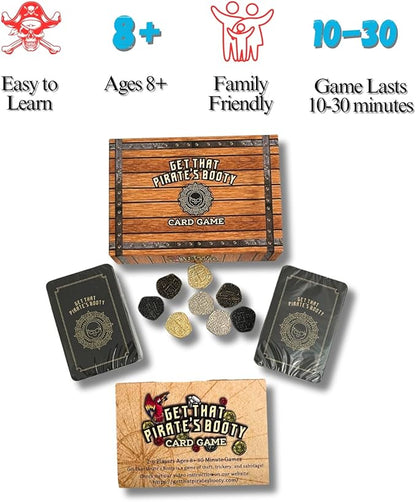 Get That Pirate's Booty Card Game, Fun 2-6 Player Family-Friendly Card Game for Adults, Teens, & Kids a Fun Pirate Themed Game and Good Stocking Stuffers Gift Ideas