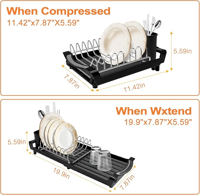 Dish Drying Rack Compact Expandable
