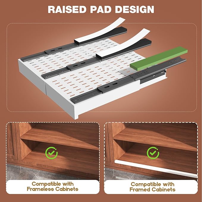 Seinloes 2 Pack Pull Out Cabinet Organizer Expandable Width and Depth, Slide
