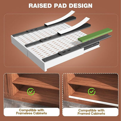 Seinloes 2 Pack Pull Out Cabinet Organizer Expandable Width and Depth, Slide