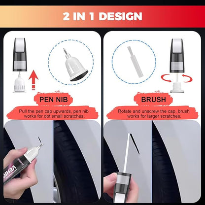 Crystal White Pearl(K1X) Touch up Paint for Subaru, Quick & Easy Fix for Car Scratches, 2 in 1 Car Touch up Paint with Pen Tip and Brush, Auto Scratch Repair Pen with Exact Color Match