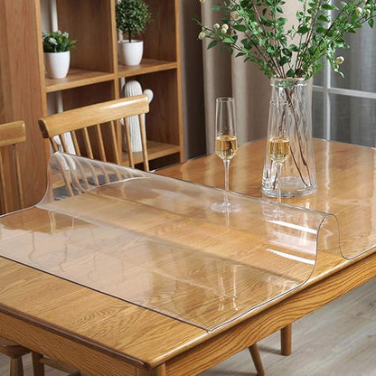 24 x 24 Inch 2PCS Multisize 1.5mm Thick Clear PVC Table Cover Protector Square Waterproof Crystal Plastic Tabletop Protective Pad for End Table Night Stand Bedside Sofa Table Surface Cover Floor Mat