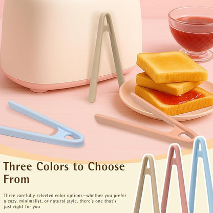 3-Pack Mini Silicone Tongs – 5.5" Small Kitchen Tongs in 3 Colors