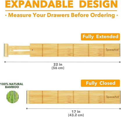 SpaceAid Bamboo Drawer Dividers